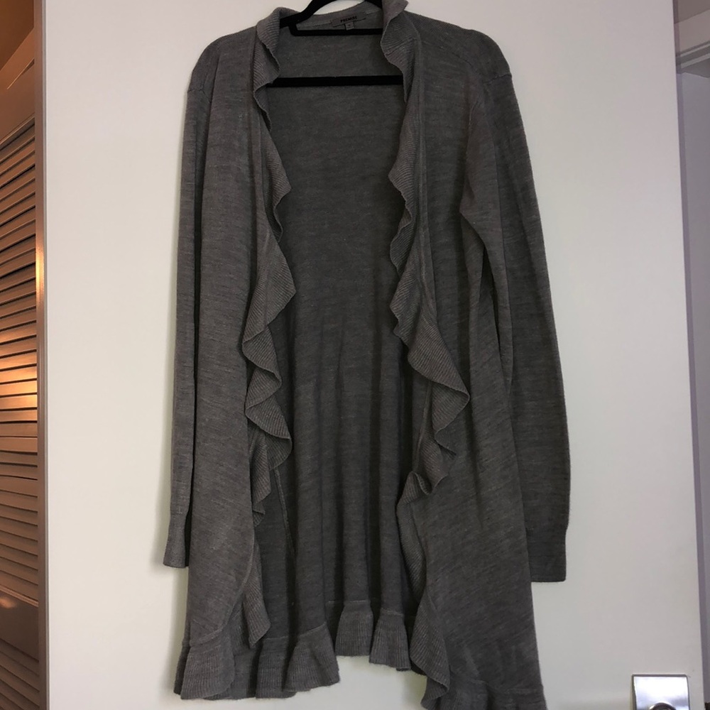 Ruffled Cardigan Sweater